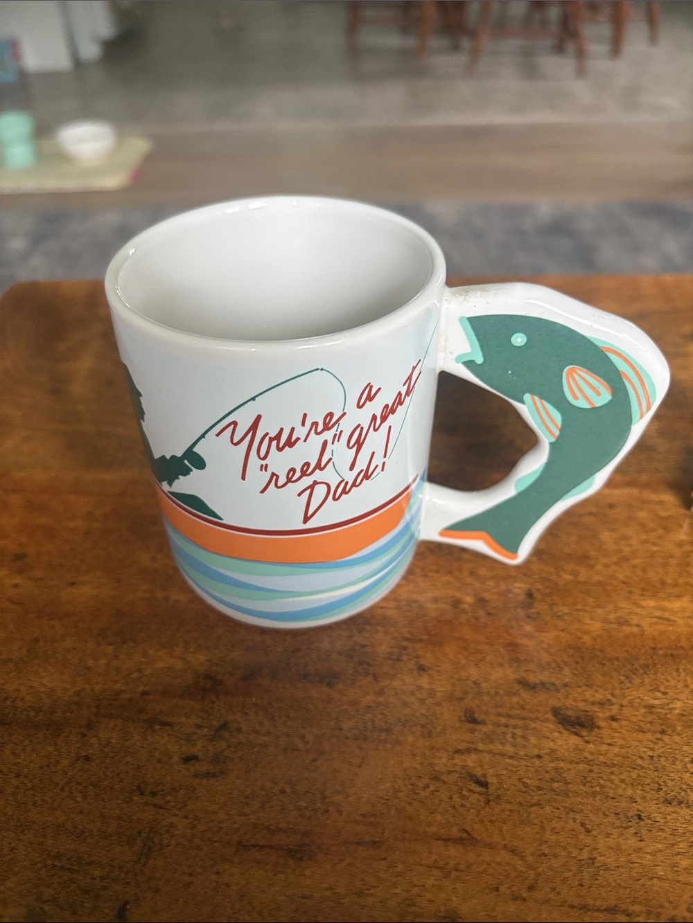 Vintage Avon Father’s Day Fish Handle Mug Quirky Eclectic Ceramic